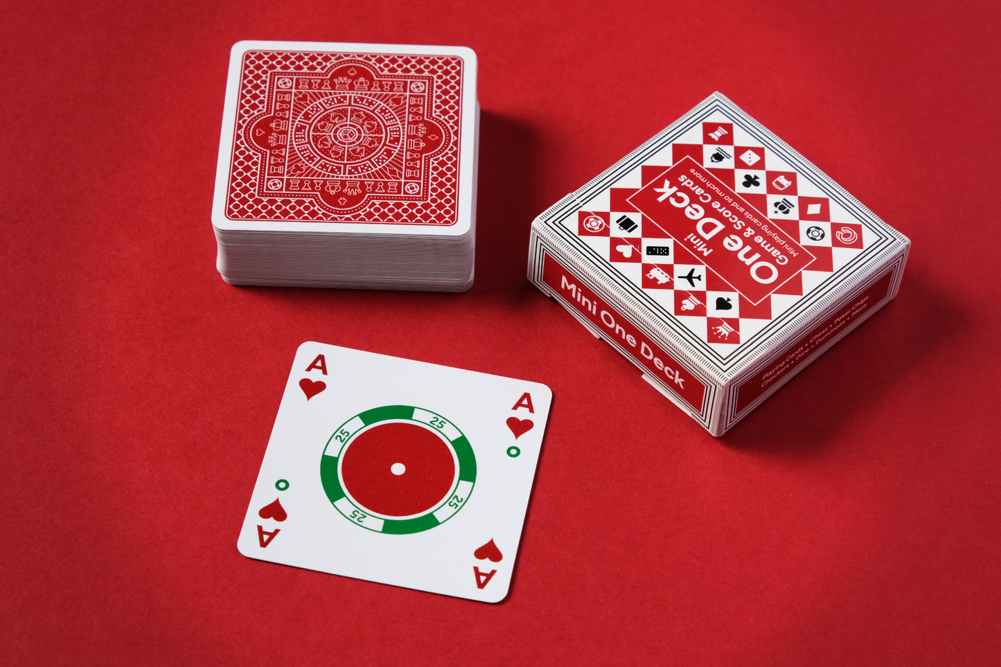 Mini One Deck Game Cards - Red Backs