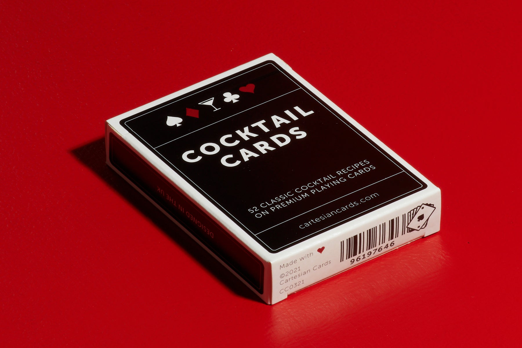A deck of Cocktail Cards playing cards by Cartesian Cards