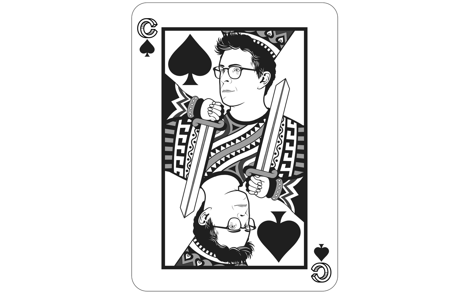Playing card portrait of Cartesian Cards founder Rob Hallifax looking oddly like Gareth Bale