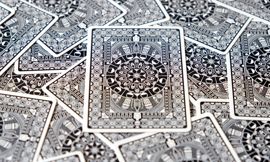 Pile of cards showing the back design of Cocktail Cards