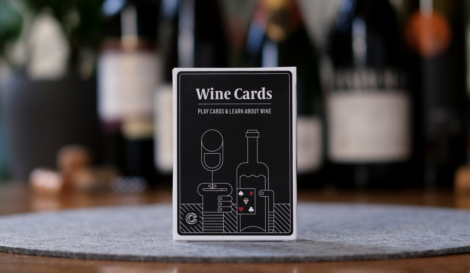 A prototype deck of Wine Cards from the Kickstarter campaign