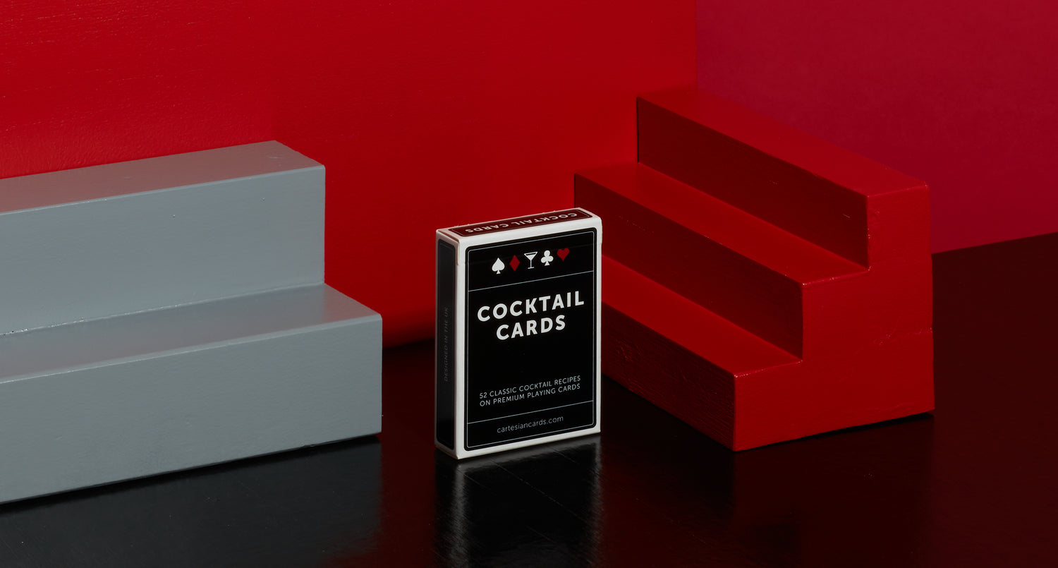 A deck of Cocktail Cards playing cards by Cartesian Cards