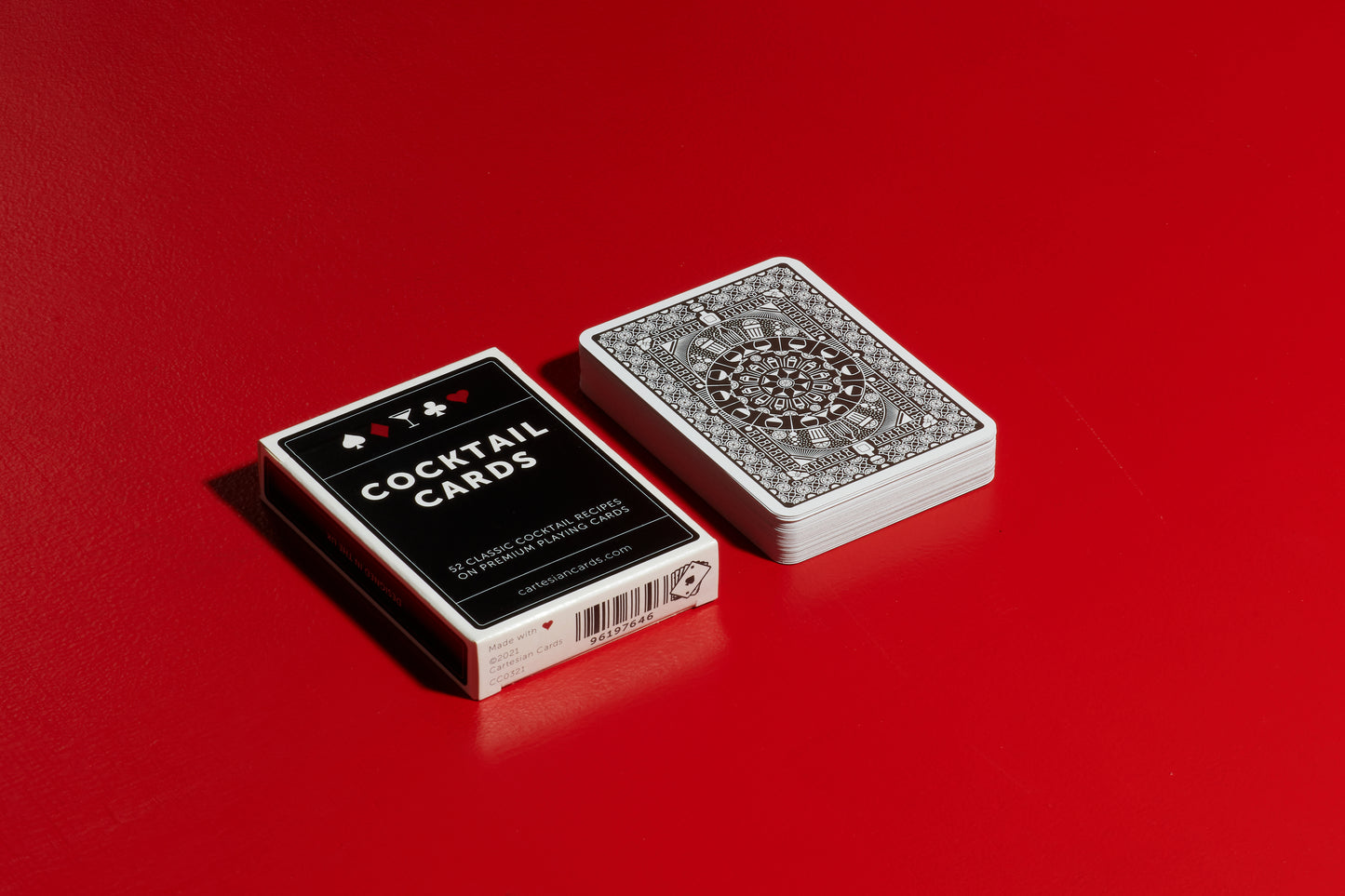 A deck of Cocktail Cards playing cards by Cartesian Cards